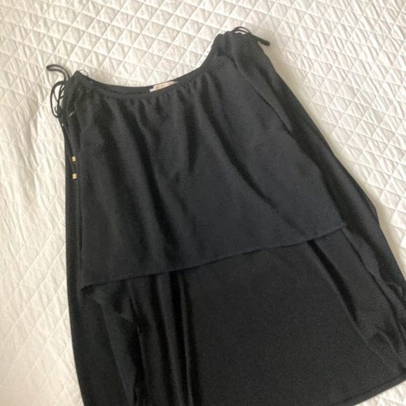 Michael Kors Plus Size Black Crepe Dress Top - Picture 2 of 10